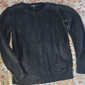 Banana Republic Black Textured Knit Sweater